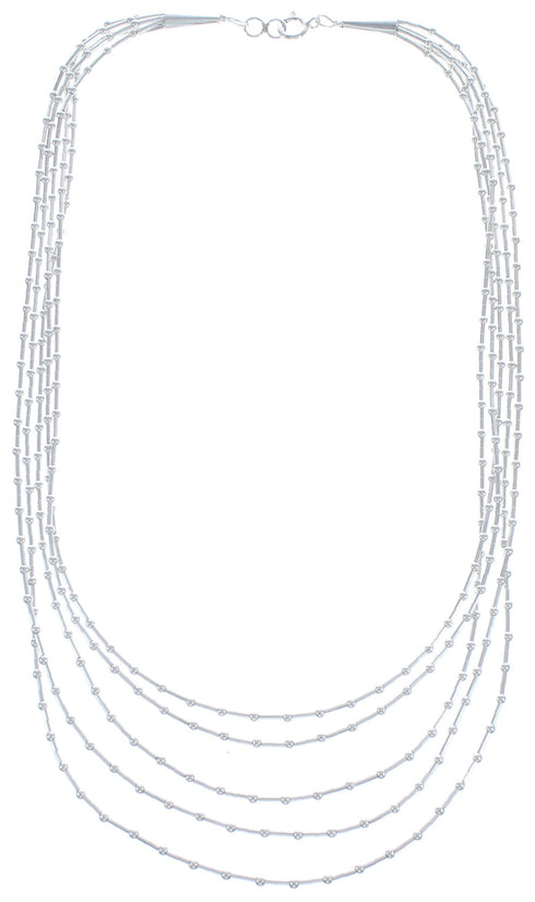Genuine Liquid Sterling Silver 5 Strands 16-1/4" Necklace Jewelry BX120697